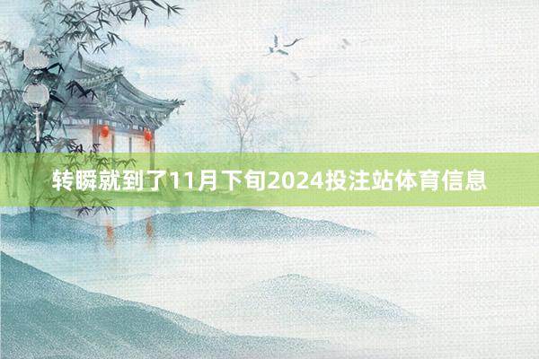 转瞬就到了11月下旬2024投注站体育信息